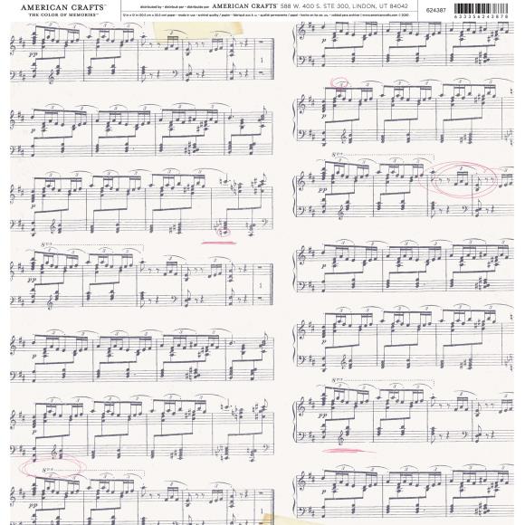 Music Note 12x12 Scrapbook Paper (624387)