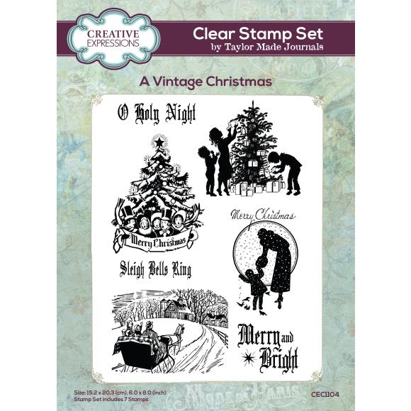 Creative Expressions Clear Stamp Set Vintage Christmas designed by Taylor Made Journals (CEC1104)