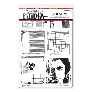 Dina Wakley Media - Rubber stamp Squared Up  (MDR87816)