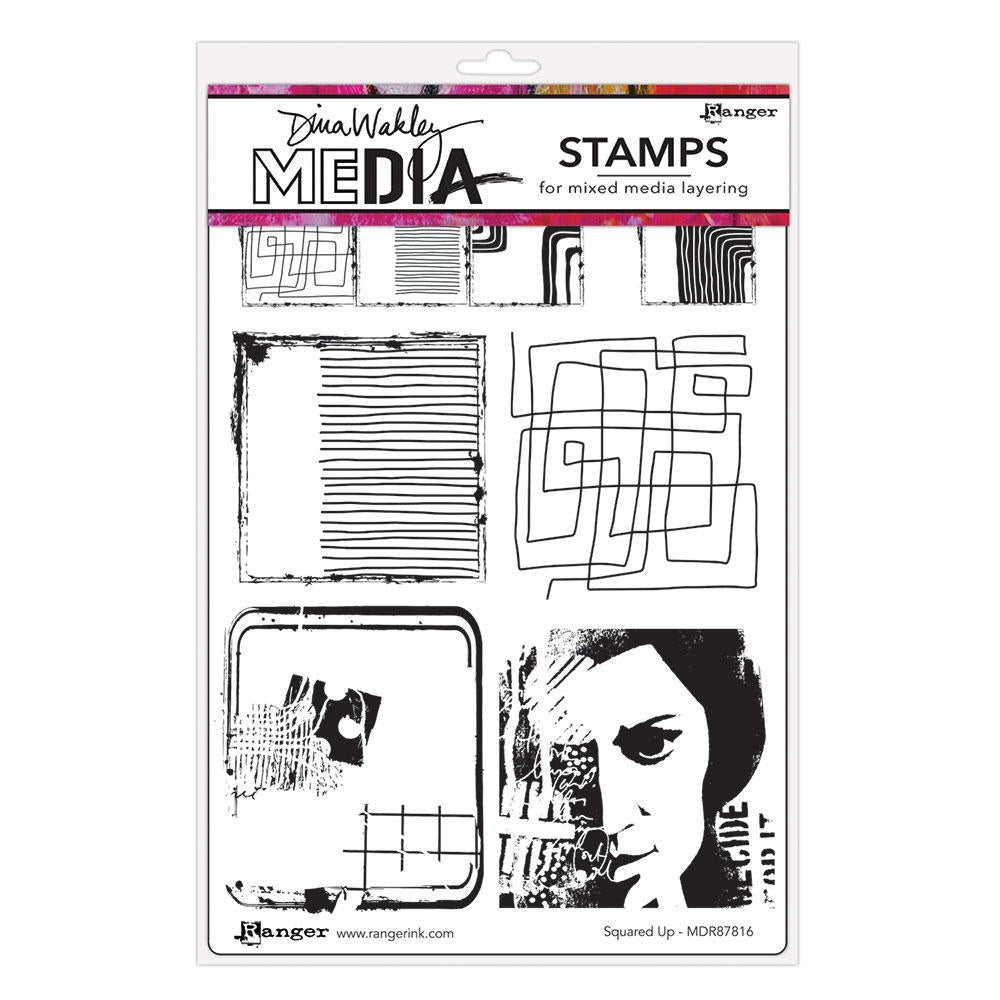 Dina Wakley Media - Rubber stamp Squared Up  (MDR87816)
