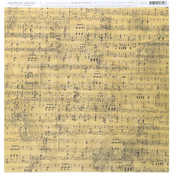 Vintage Music Note 12x12 Scrapbook Paper (341310)