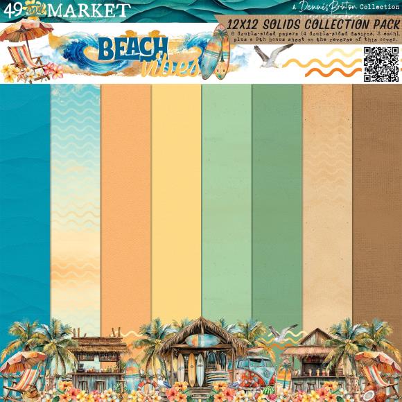 49 and Market Beach Vibes 12x12 Solid Cardstock Pack