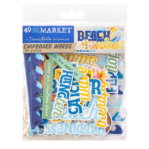 49 and Market Beach Vibes Chipboard Words