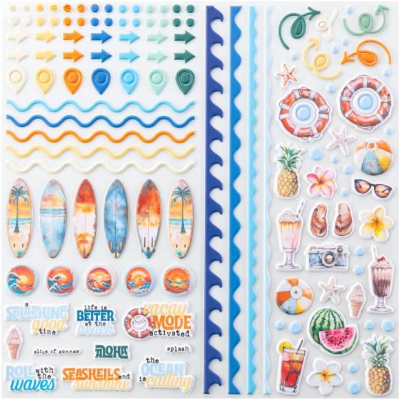 49 and Market Beach Vibes Puffy Stickers (DBV-32208)