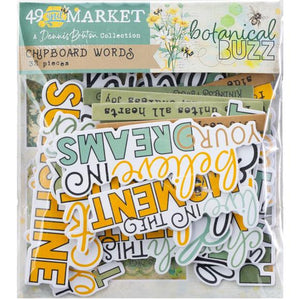 49 and Market Botanical Buzz Chipboard Words