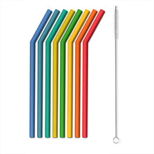 Load image into Gallery viewer, Happy Bendy Rainbow Silicone Sipping Straws (10053)