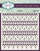 Load image into Gallery viewer, Creative Expressions Taylor Made Journal Hearts 6x6 Stencil (CEST139)