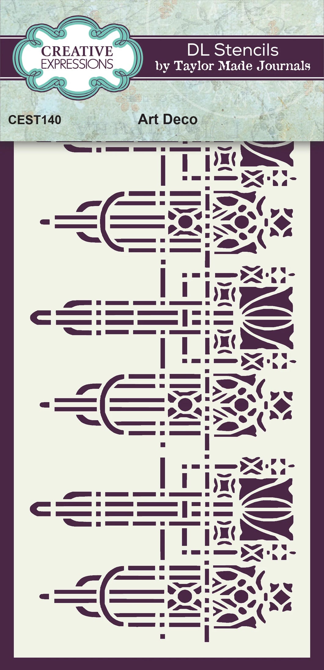 Creative Expressions Taylor Made Journal Art Deco Stencil 4x8 (CEST140)