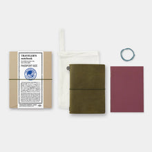 Load image into Gallery viewer, Traveler's Company Passport Size Leather Cover Olive (15343-006)