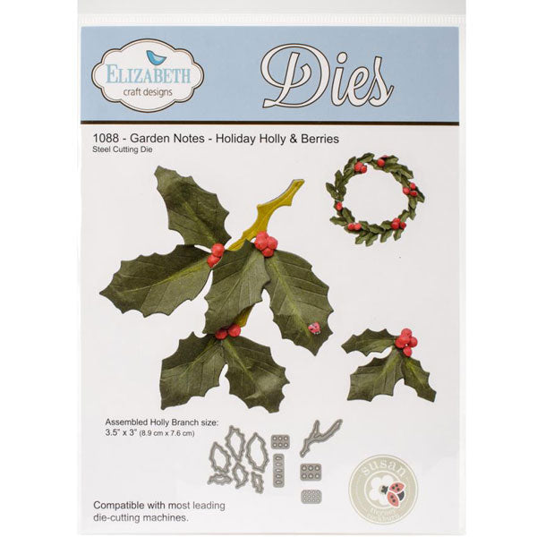 Elizabeth Craft Designs Dies Holiday Holly & Berries (1088)
