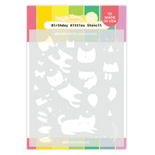 Load image into Gallery viewer, Waffle Flower Birthday Kitties Stencil (WFS076)