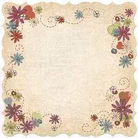 Creative Imaginations 12x12 Scrapbook Paper Floral Medley Stitched (28767)