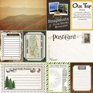 Scrapbook Customs 12x12 Scrapbook Paper North Carolina Adventure Map Paper (38506a)