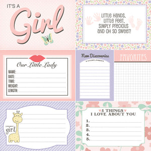 Scrapbook Customs 12x12 Scrapbook Paper Baby Girl Journal Cards Paper (37126)