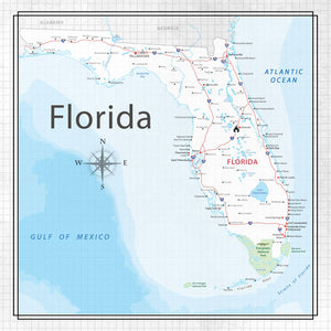 Scrapbook Customs 12x12 Scrapbook Paper Florida Adventure Map Paper (38533)