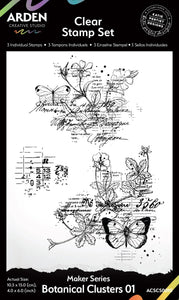 Arden Creative Studio Maker Series Botanical Clusters 01 4 in x 8 in Clear Stamp Set (ACSCS0010)