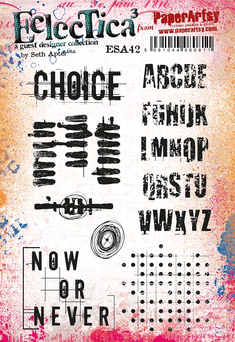 PaperArtsy Eclectica3 Rubber Stamp Set Choice designed by Seth Apter (ESA42)