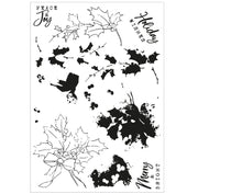 Load image into Gallery viewer, Sizzix A5 Clear Stamps 12PK w/5PK Framelits Die - Pencil Line Holly by 49 and Market (666710)