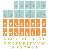 Load image into Gallery viewer, Sizzix A5 Clear Stamps 60PK w/10PK Framelits Die - Tab Stamp Alpha by 49 and Market (666712)
