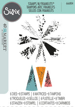 Load image into Gallery viewer, Sizzix by 49 and Market Clear Stamps 8PK w/6PK Framelits Build-a-Burst Artsy Lace Mix (666804)