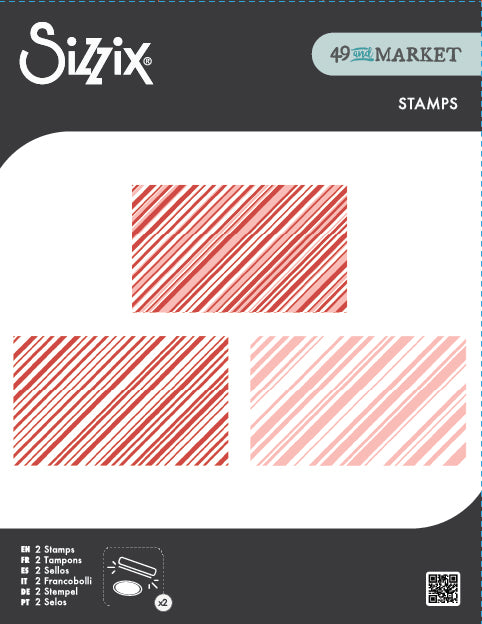 SIzzix & 49 and Market Candy Stripes clear stamps (667010)