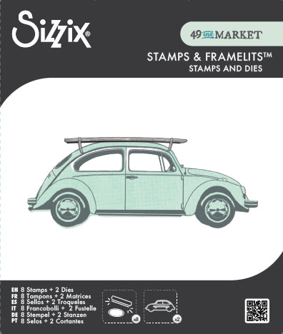Sizzix - 49 and Market Collection - Framelits Dies with Clear Stamps - Journey Home (667012)