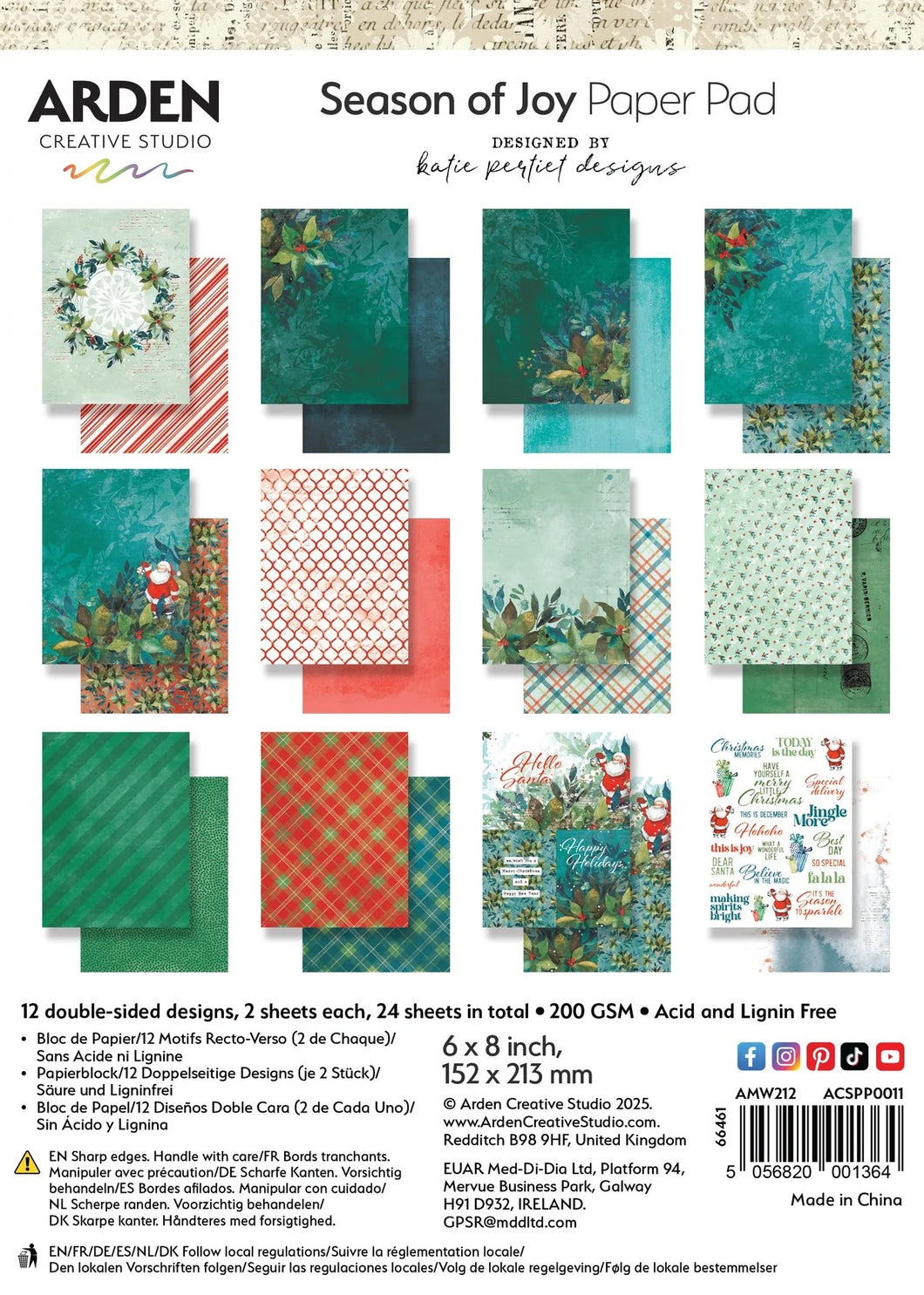 Arden Creative Studio Season of Joy 6x8 Paper Pad