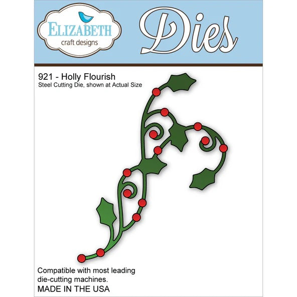 Elizabeth Craft Designs Dies Holly Flourish (921)