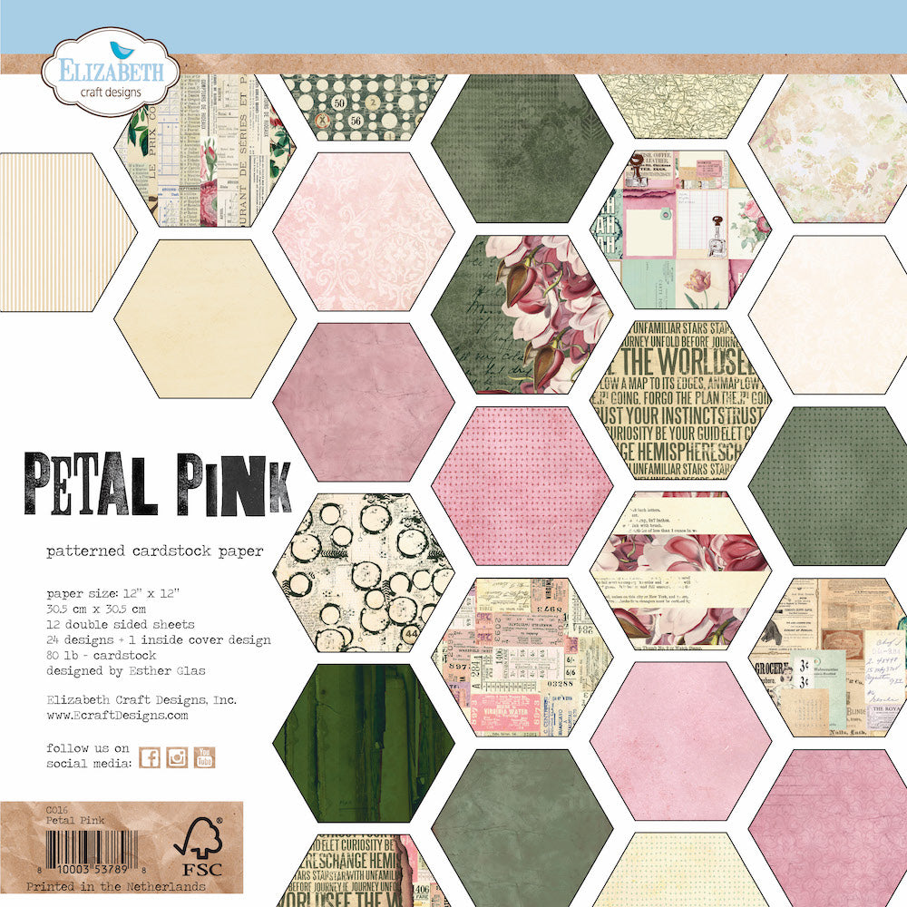 Elizabeth Craft Designs 12x12 Paper Pack Petal Pink (C016)