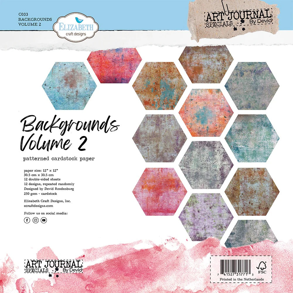 Elizabeth Craft Designs 12x12 Paper Pack Backgrounds Volume 2 (C033)