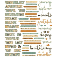 Load image into Gallery viewer, 49 & Market Wanderlust Explorer Chipboard Words (DWE-30440)