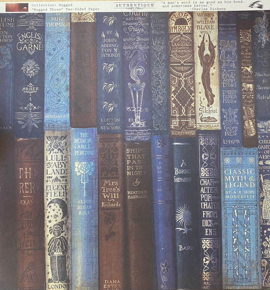 Authentique Rugged Collection 12x12 Scrapbook Paper Rugged Three (RUG003)