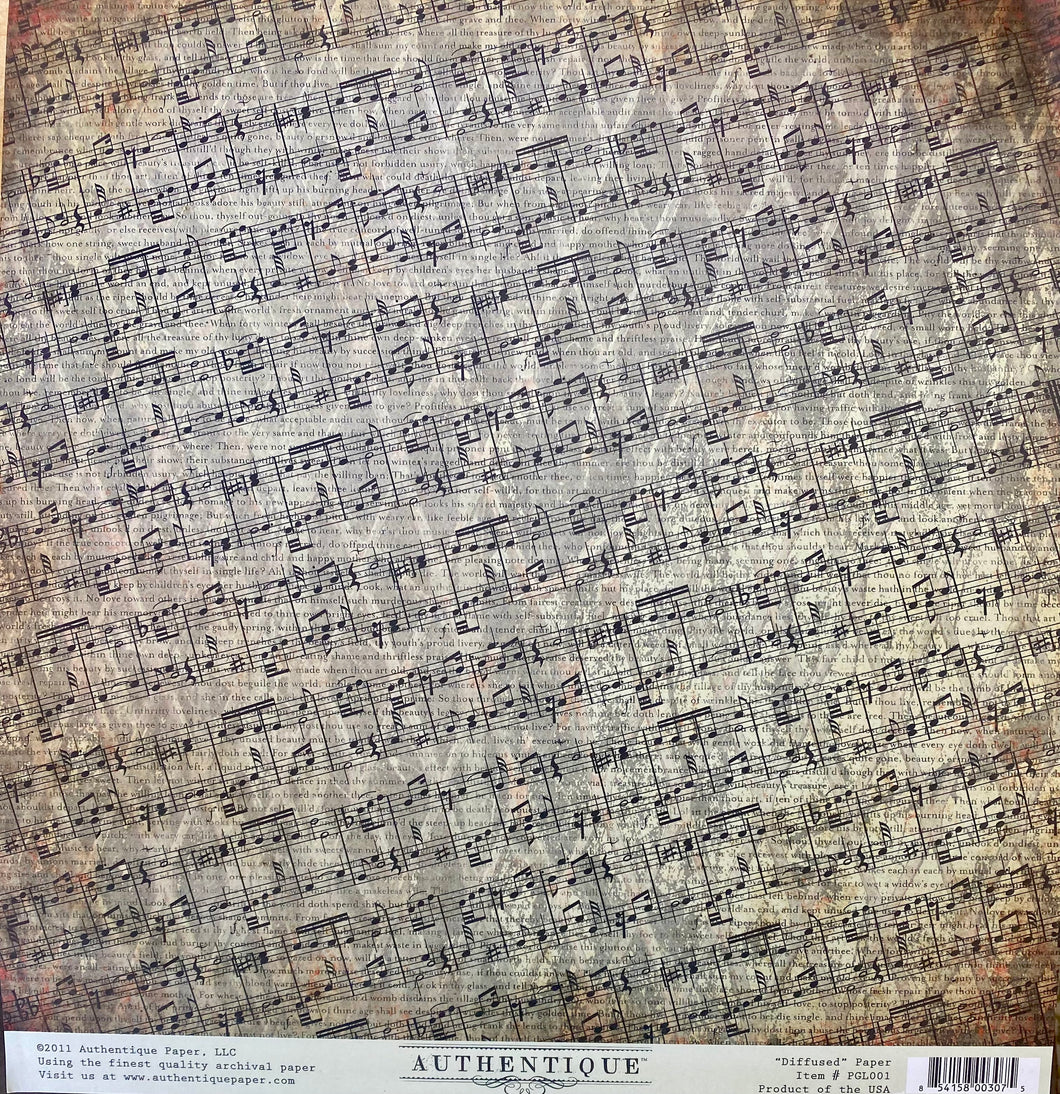 Authentique Glowing Collection 12x12 Scrapbook Paper Diffused (PGL001)