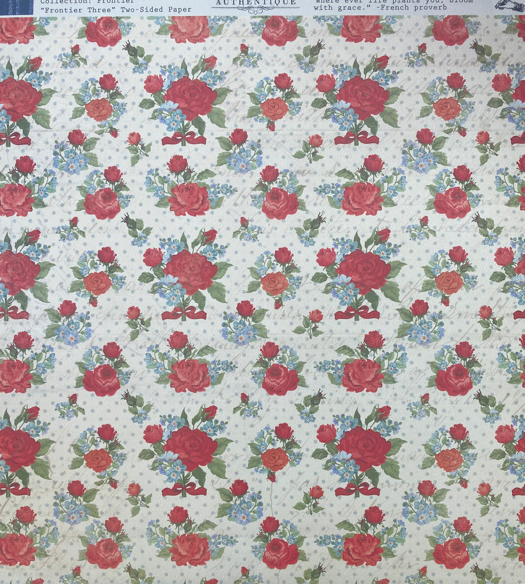 Authentique Frontier Collection 12x12 Scrapbook Paper Frontier Three (FNT003)