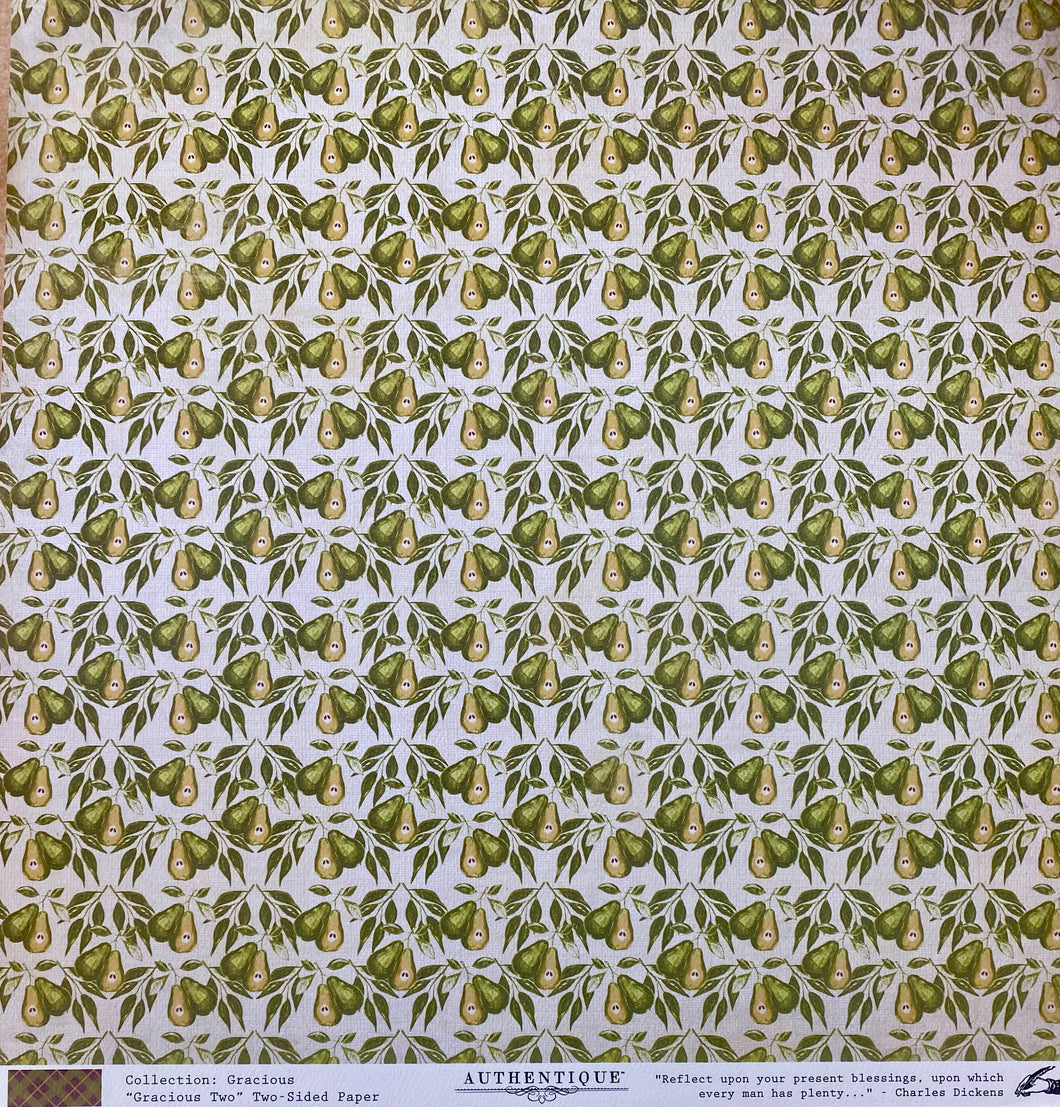 Authentique Gracious Collection 12x12 Scrapbook Paper Gracious Two (GRC002)
