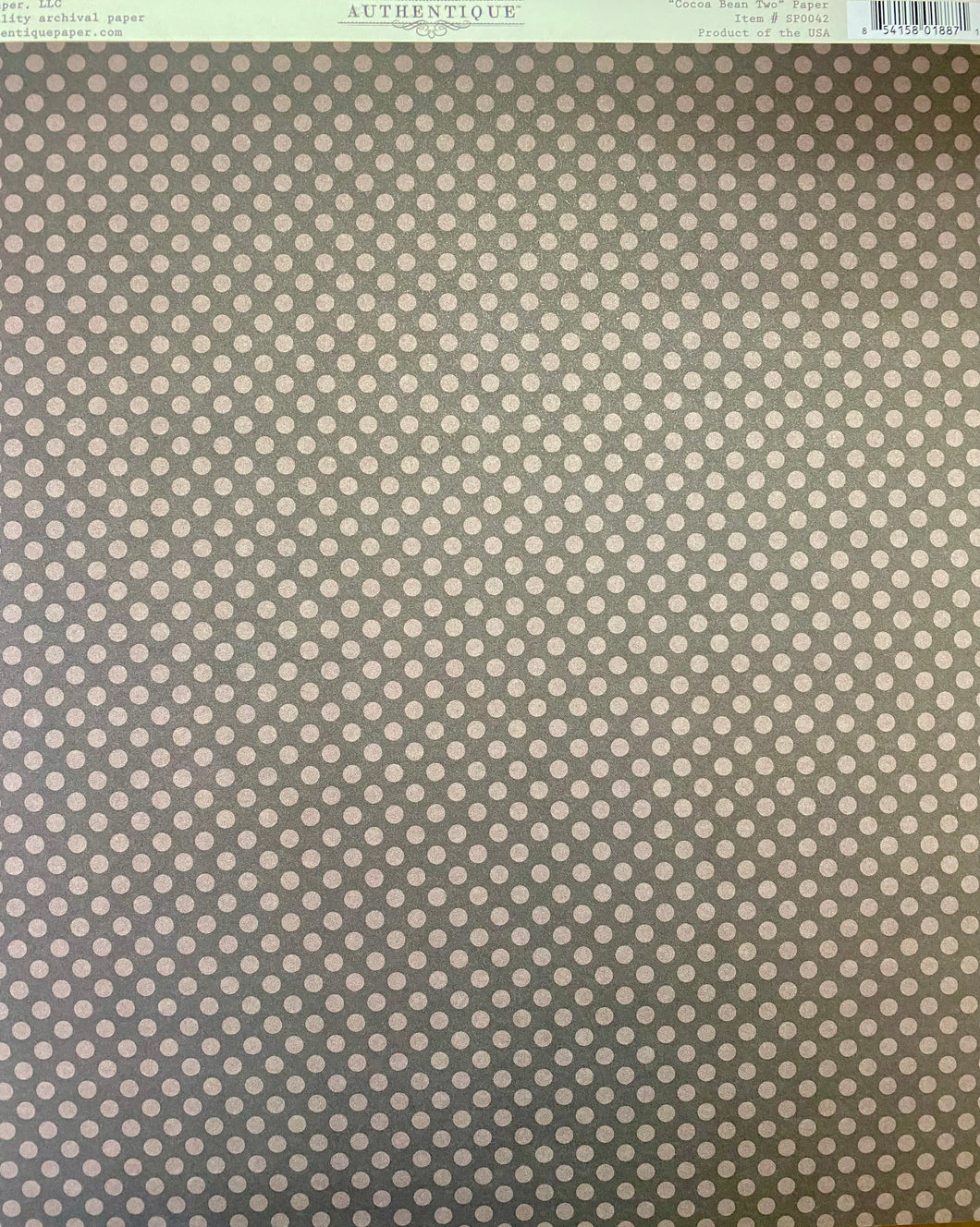 Authentique the Wood Connection 12x12 Scrapbook Paper Cocoa Bean Two (SP0042)