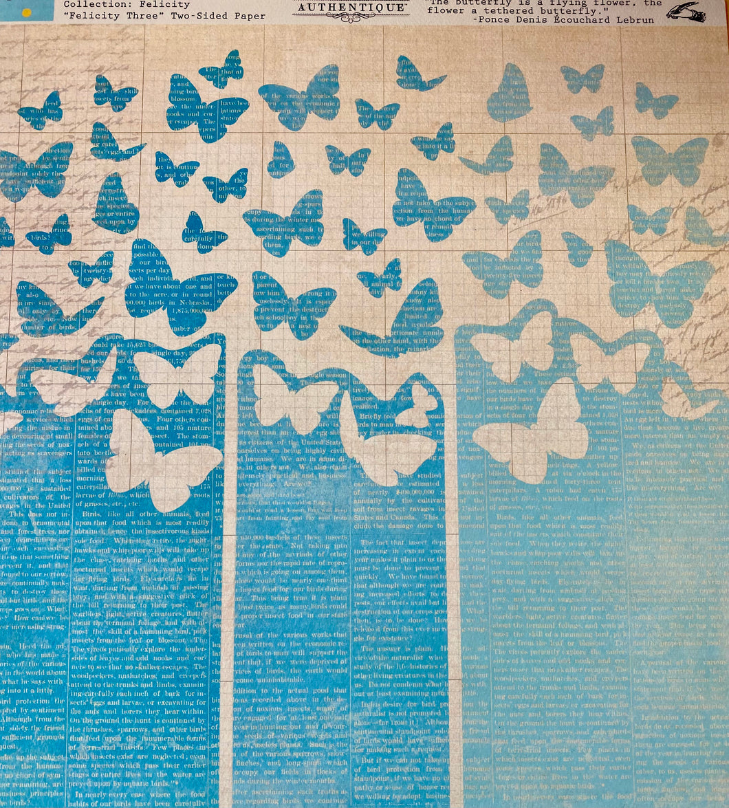 Authentique Felicity Collection 12x12 Scrapbook Paper Felicity Three (FEL003)