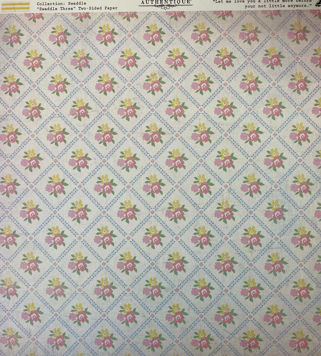 Authentique Swaddle Collection 12x12 Scrapbook Paper Swaddle Three (SWA003)