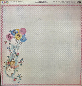 Authentique Swaddle Collection 12x12 Scrapbook Paper Swaddle One (SWA001)