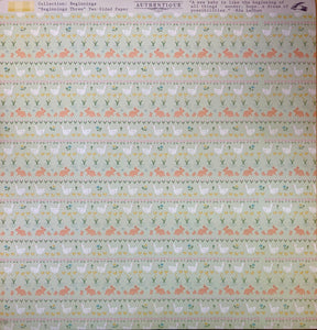 Authentique Beginnings Collection 12x12 Scrapbook Paper Beginnings Three (BEG003)