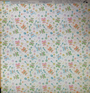 Authentique Beginnings Collection 12x12 Scrapbook Paper Beginnings Two (BEG002)