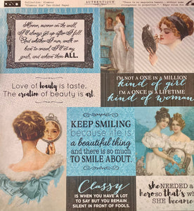 Authentique Glamour Collection 12x12 Scrapbook Paper Glamour Six (GLA006)