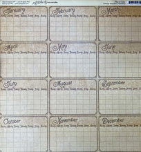 Load image into Gallery viewer, Graphic 45 12x12 Place in Time Collection Scrapbook Paper Calendar Foundation (4500615)
