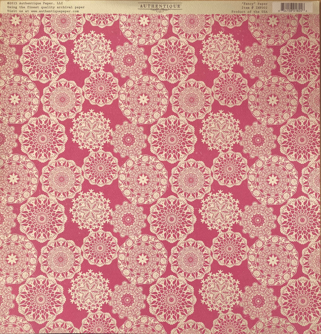 Authentique Infused Collection 12x12 Scrapbook Paper Fancy (INF002)