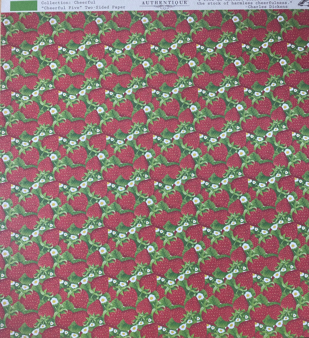 Authentique Cheerful Collection 12x12 Scrapbook Paper Cheerful Five (CFL005)