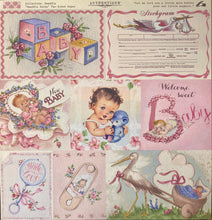 Load image into Gallery viewer, Authentique Swaddle Collection 12x12 Scrapbook Paper Swaddle Seven (SWA007)
