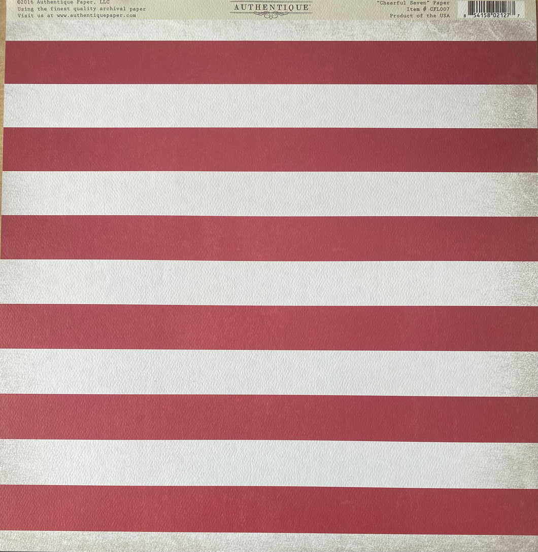 Authentique Cheerful Collection 12x12 Scrapbook Paper Cheerful Seven (CFL007)