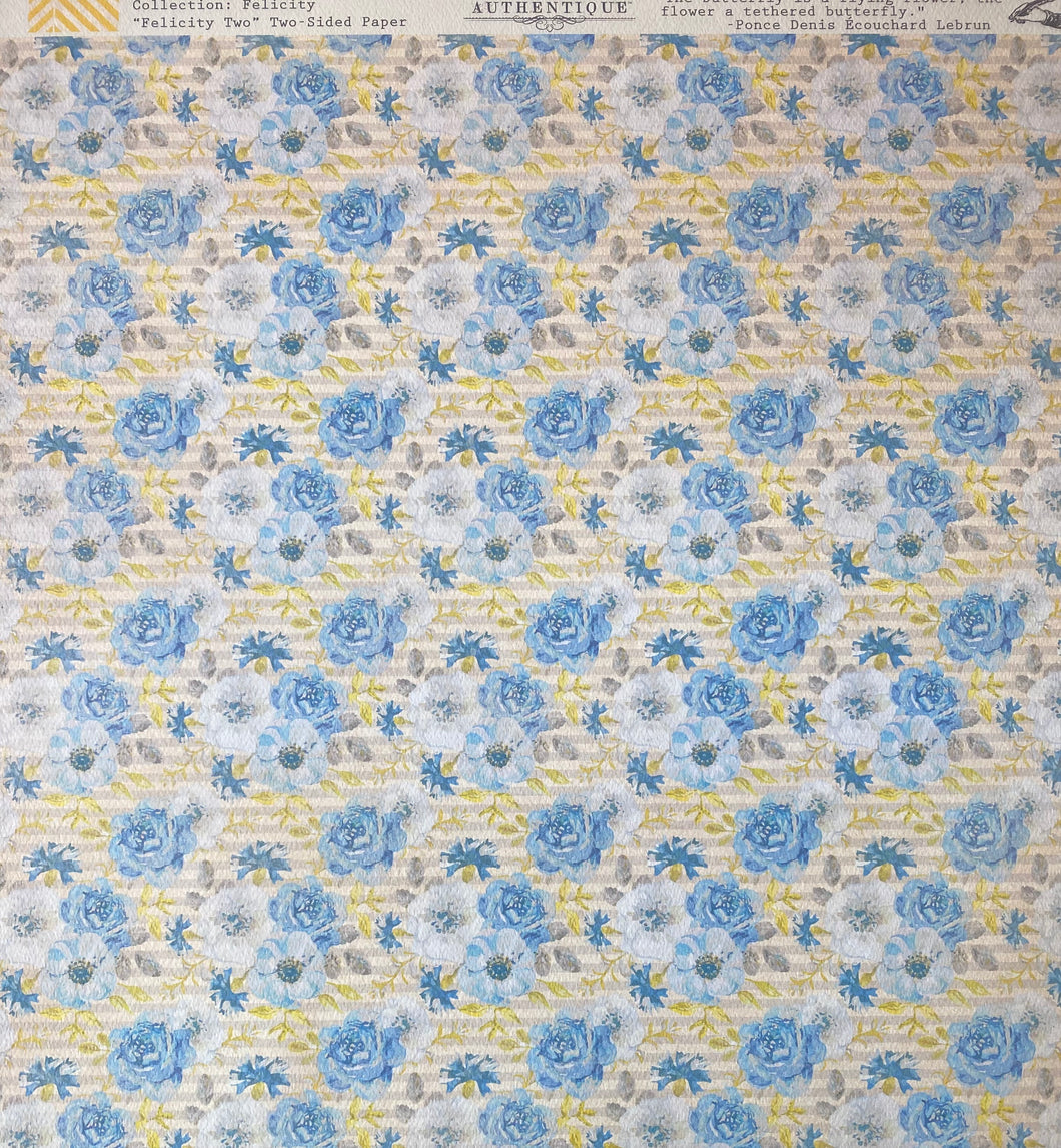 Authentique Felicity Collection 12x12 Scrapbook Paper Felicity Two (FEL002)