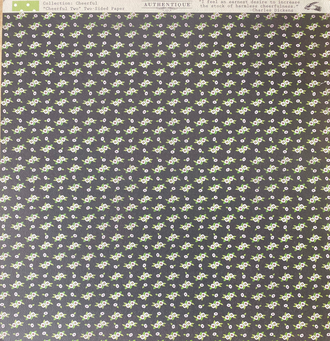 Authentique Cheerful Collection 12x12 Scrapbook Paper Cheerful Two (CFL002)