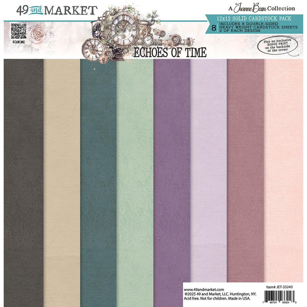 49 and Market  - Echos of Time  12x12 Solids Paper Pack (JET-33243)